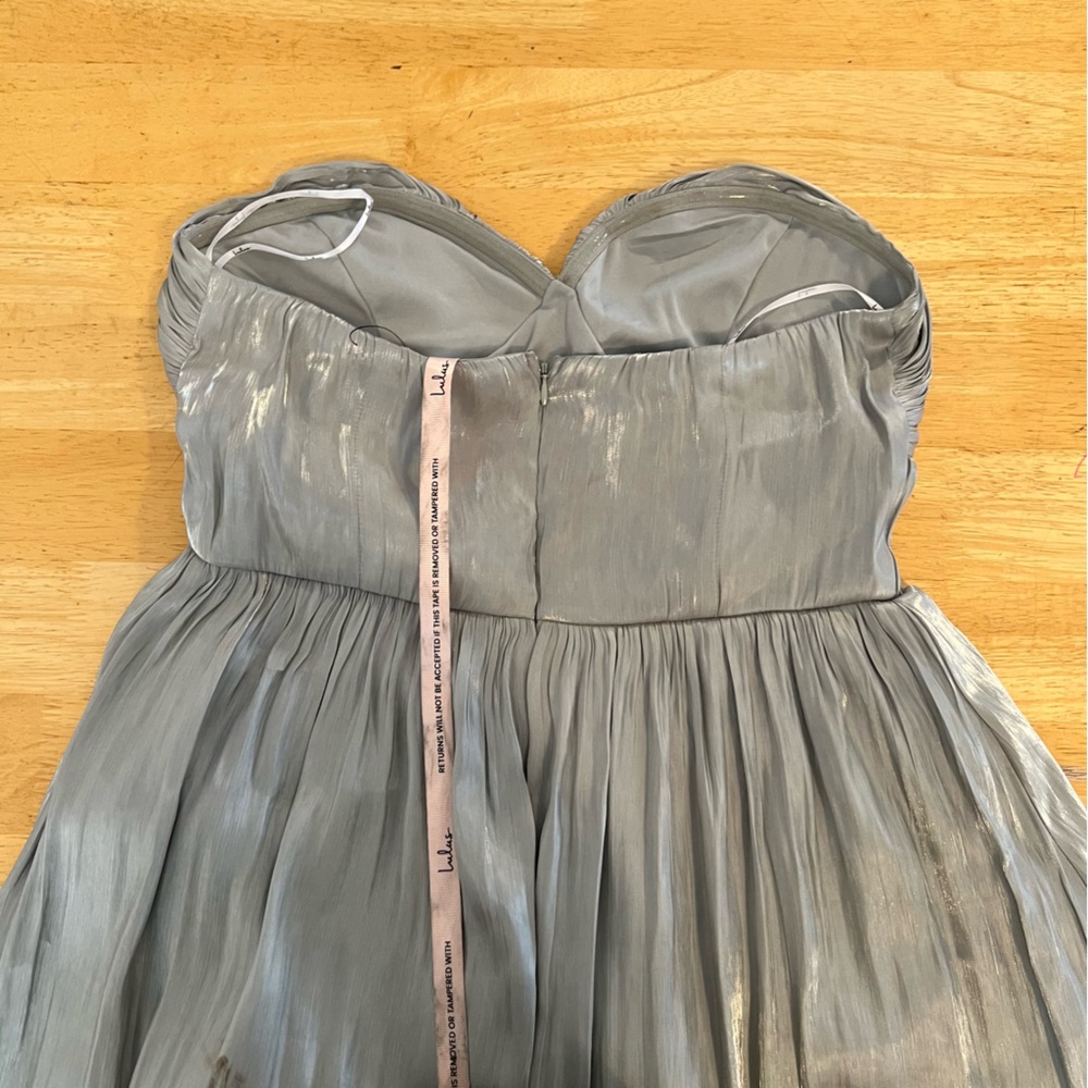Lulu's Kylin Sage satin basque waist maxi dress - Picture 12 of 14